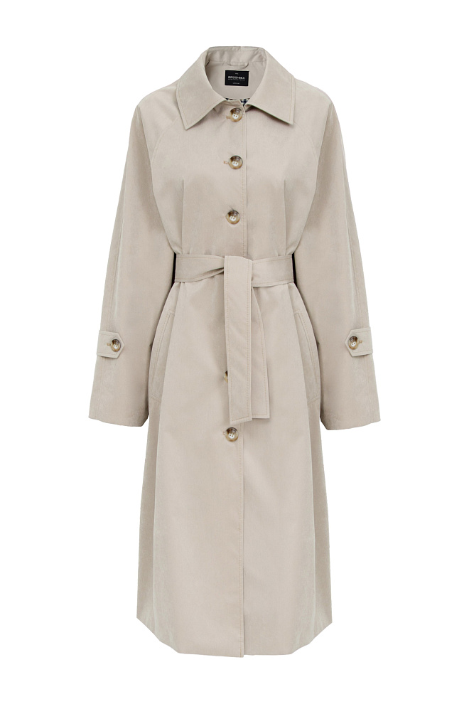 Oversize тренч с разрезами на молнии по бокам