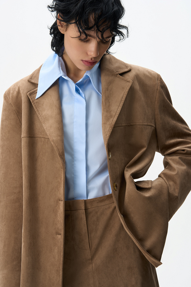 Жакет с отделкой под замшу