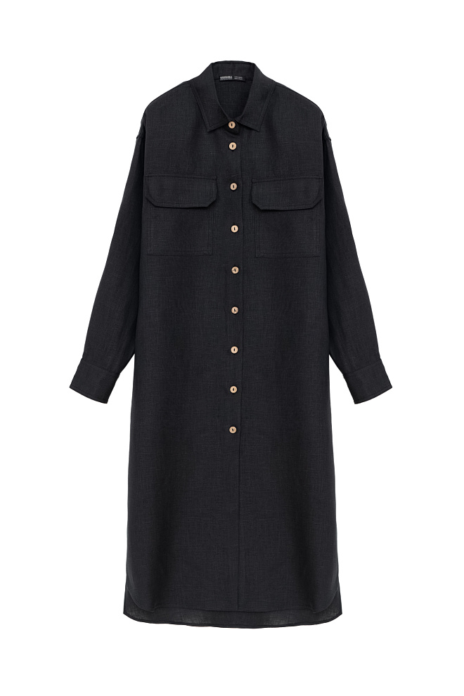 Платье-рубашка из 100% льна
