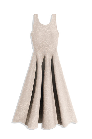 Трикотажное платье миди с люрексом