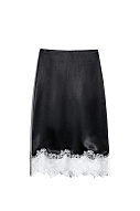 Атласная юбка миди с кружевом