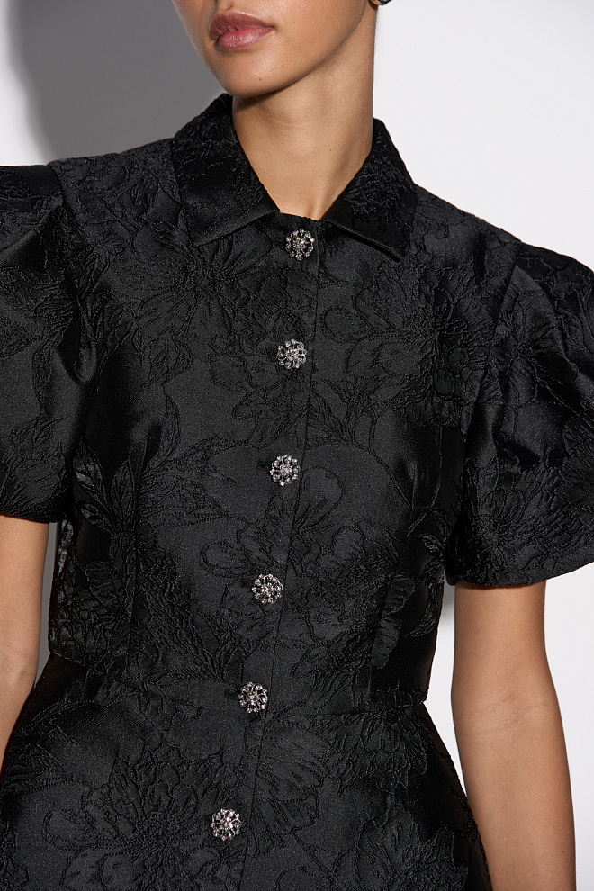 Жакет из жаккарда с баской