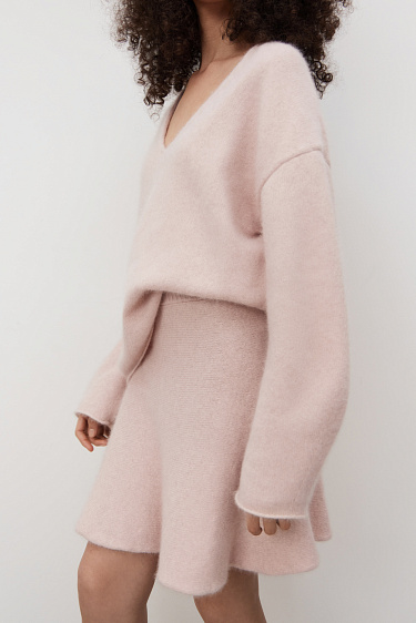 Юбка мини из пуха лисы