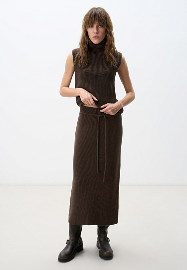 Трикотажная юбка миди из шерсти