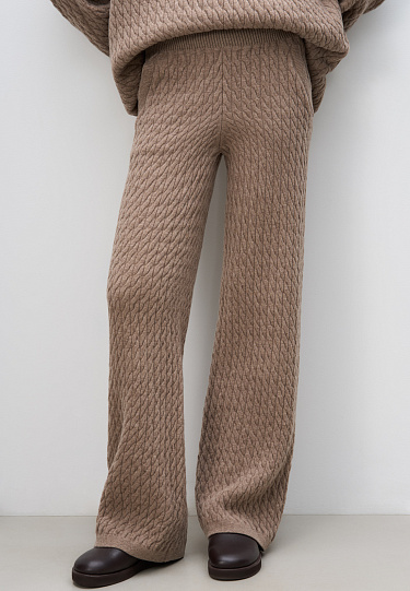 Брюки с косами из 100% шерсти мериноса экстрафайн 