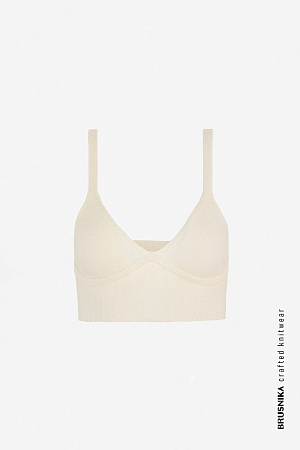 молочный Укороченный топ из хлопка