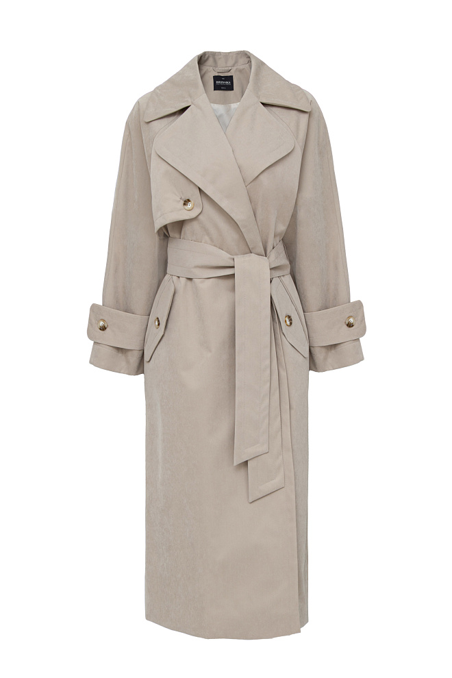 Свободный плащ с поясом на запах