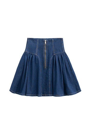 Джинсовая юбка с завышенной талией