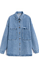 Джинсовая рубашка из 100% хлопка. Модель прямого силуэта с классическим отложным воротником, длинными рукавами и двумя большими нагрудными карманами. Застежка на металлические пуговицы.