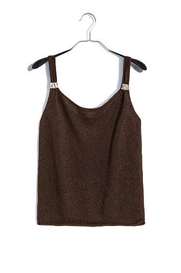 Топ с люрексом и декоративными перемычками