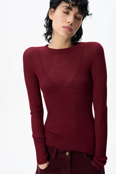 Цельновязаная водолазка из шерсти