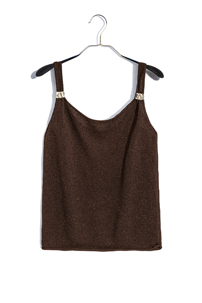 Топ с люрексом и декоративными перемычками