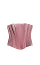 Бархатный корсет со шнуровкой на спине. Модель приталенного силуэта, с вертикальными вытачками. Изделие выполнено на подкладке. 