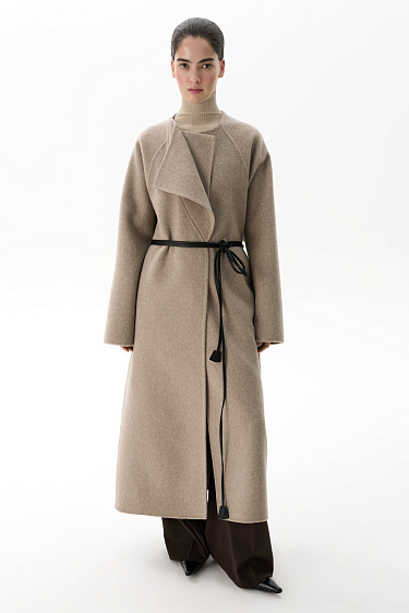 Шерстяное пальто с одним лацканом 