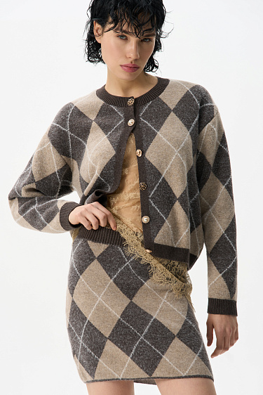 Кардиган из кашемира с узором аргайл