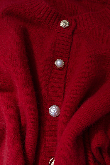 Кардиган из пуха лисы на пуговицах 