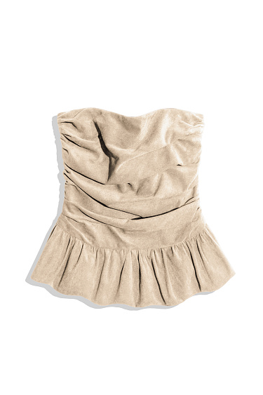 Корсет с баской под замшу