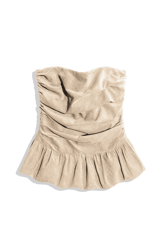 Корсет с баской под замшу