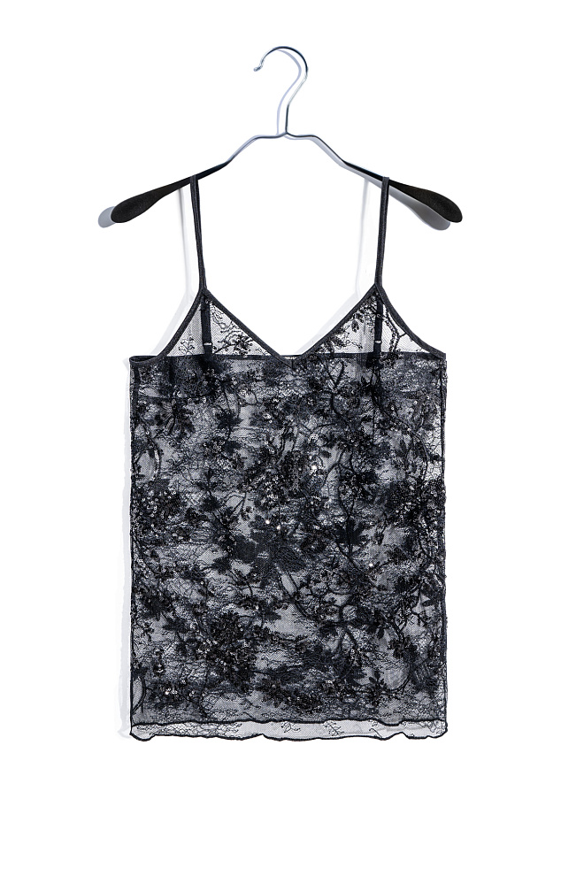 Кружевной топ с пайетками