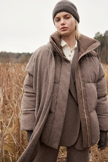 Трикотажный двубортный жакет