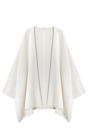 белый белый Трикотажный кардиган из шерсти и кашемира. Модель свободного кроя, с длинными широкими рукавами и спущенной линией плеч. Без застежки.