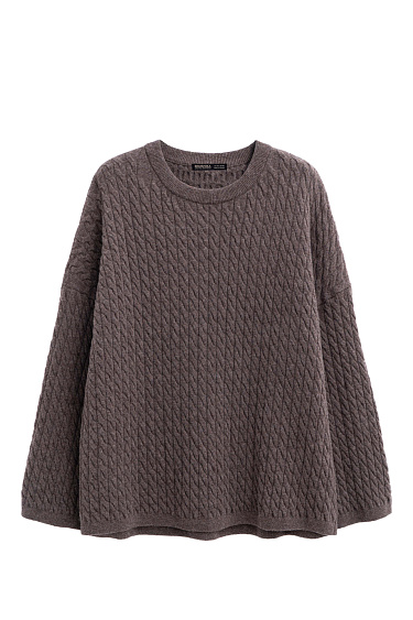 Джемпер с косами из 100% шерсти мериноса экстрафайн