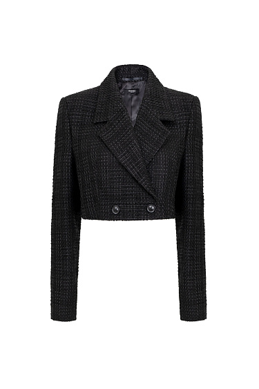 Укороченный двубортный жакет