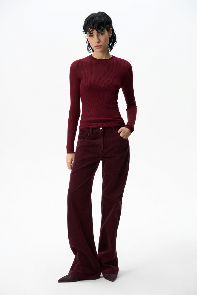 Цельновязаная водолазка из шерсти