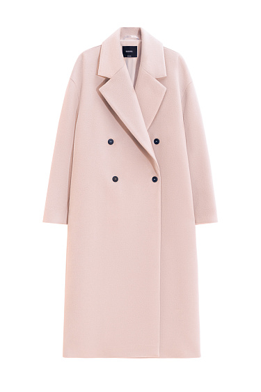 Двубортное шерстяное пальто