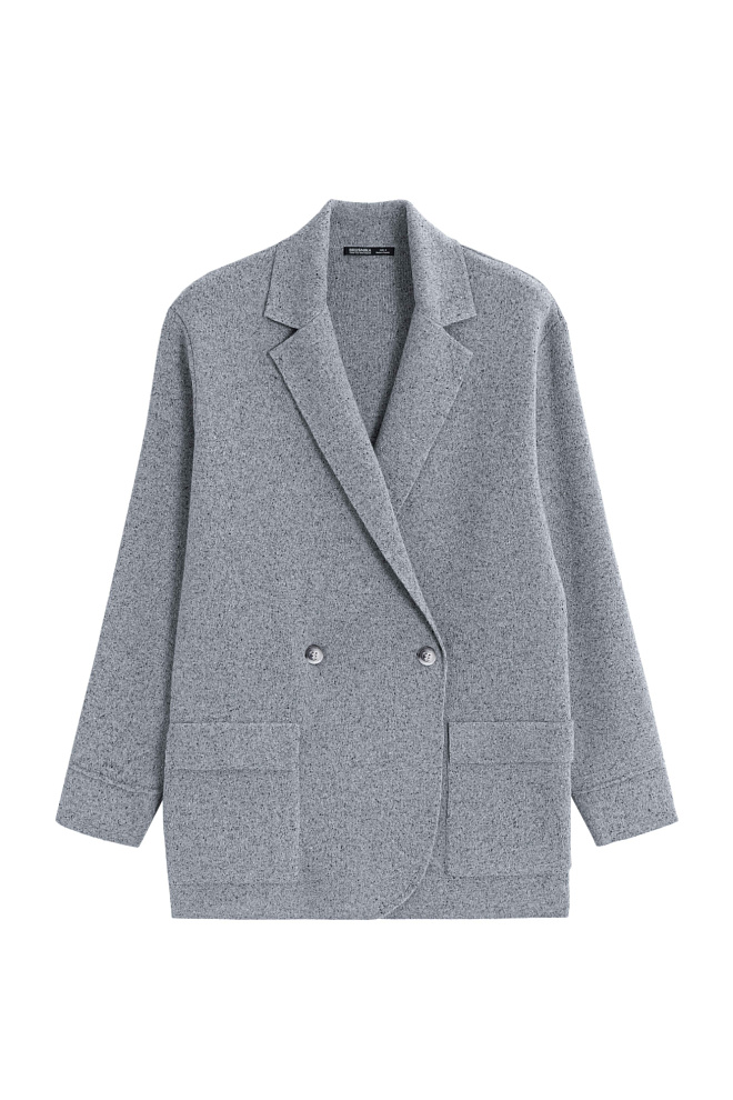 Трикотажный двубортный жакет