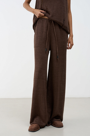 Широкие брюки из 100% льна