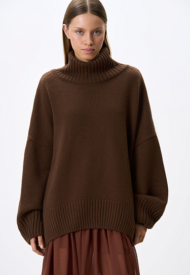 Объемный джемпер из шерсти альпака