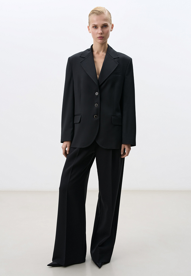 Однобортный жакет из шерсти