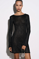 Платье мини с пайетками и открытой спиной