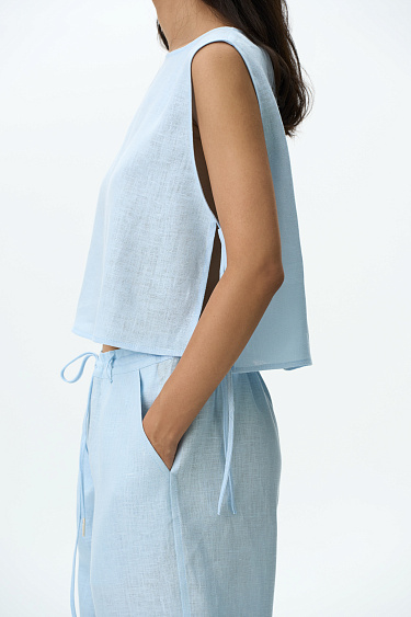 Топ на завязках из 100% льна