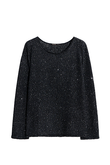 Джемпер из хлопка с пайетками и люрексом