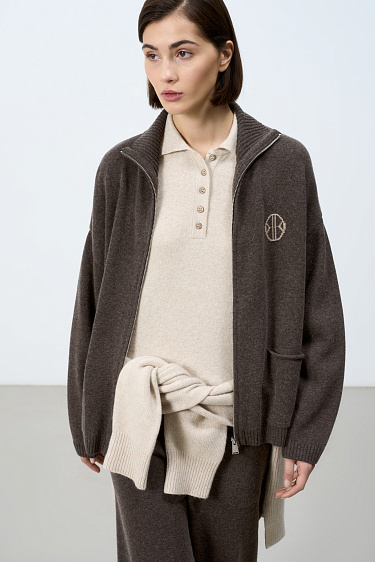 Спортивный бомбер из кашемира и шерсти 