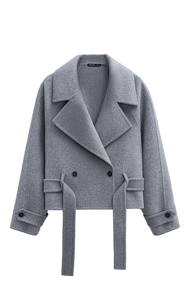 Короткий тренч из шерсти