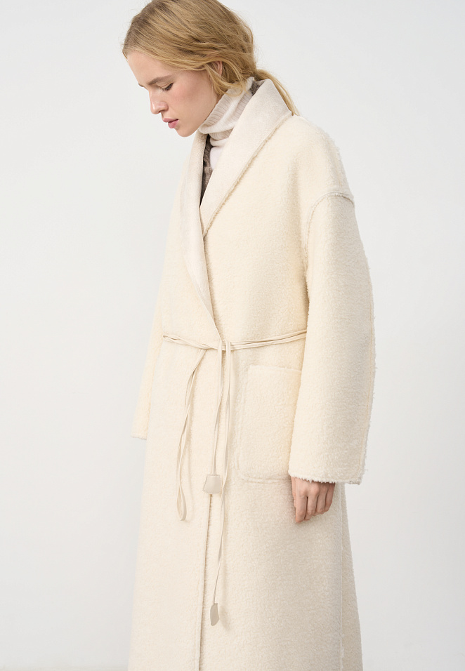 Двусторонее пальто-дубленка