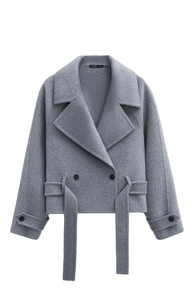 Короткий тренч из шерсти