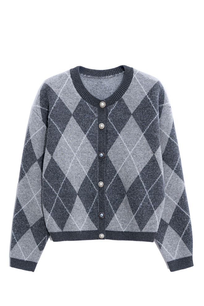 Кардиган из кашемира с узором аргайл