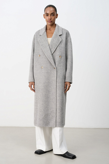 Двубортное пальто из шерсти