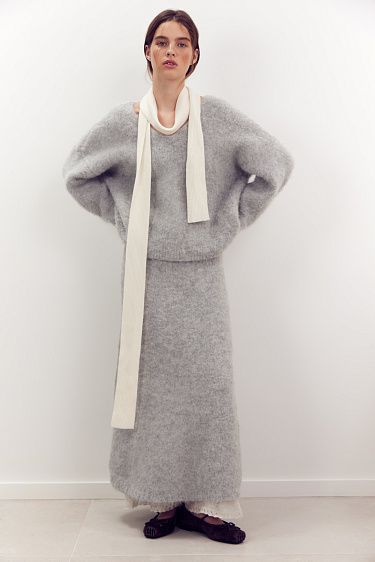 Юбка макси из шерсти альпака