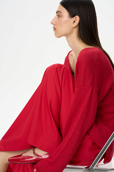 Джемпер с V-образным вырезом из 100% льна