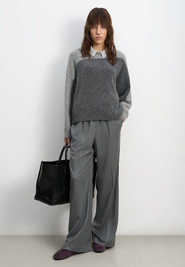 Двухцветный джемпер из пуха лисы