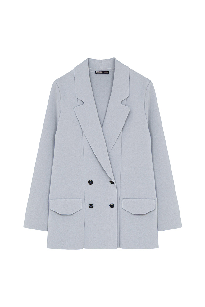 Трикотажный двубортный жакет