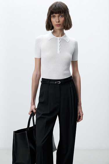 Трикотажное поло из шерсти