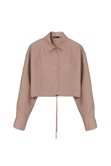 Укороченная рубашка из 100% льна