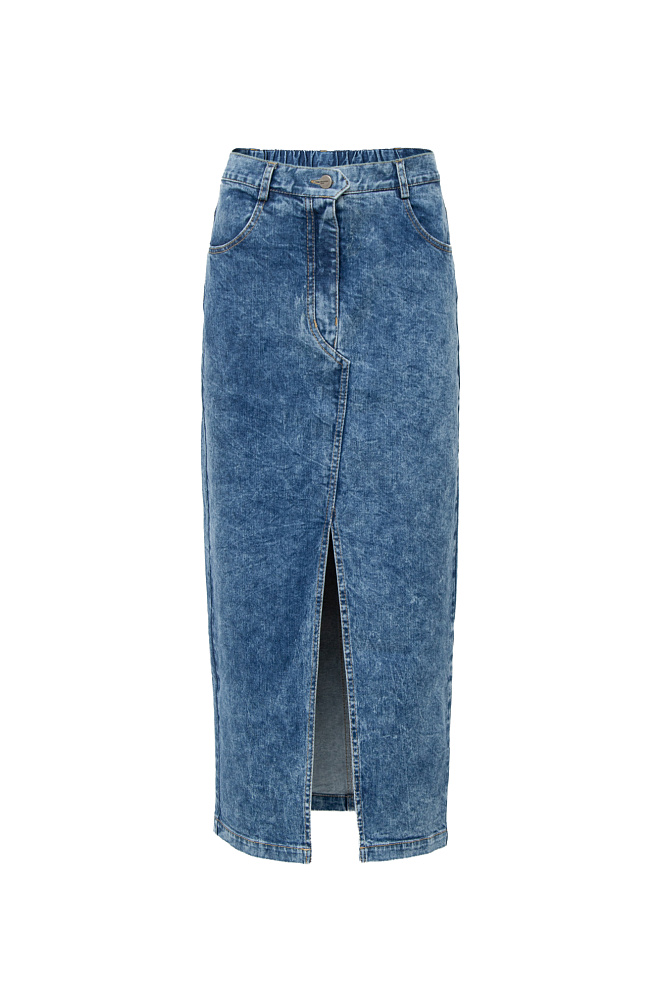 Джинсовая юбка миди