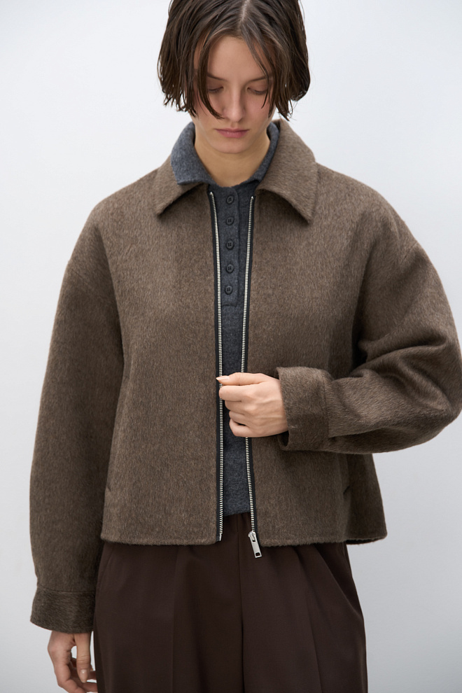 Жакет на молнии из 100% шерсти